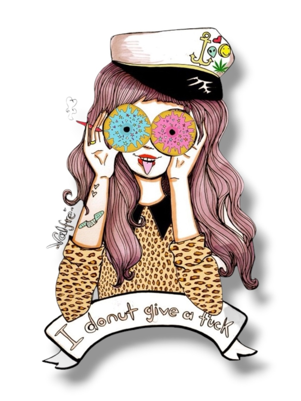 VHTF: Valfre Valfré ꧮ I Donut Give a F*ck Muscle Tee Tank Top ꧮ White ꧮ Medium ꧮ - Picture 4 of 16